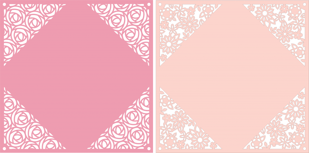 Par de sobres cuadrados 3 — vector para corte CNC