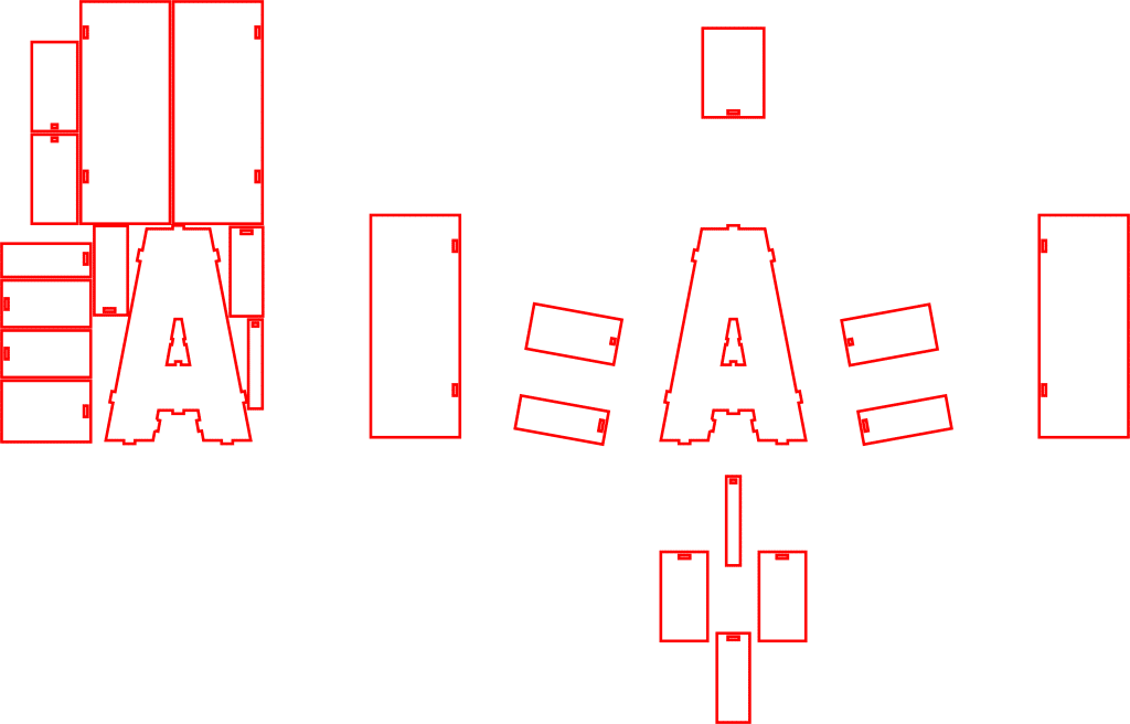 Letra A tridimensional — vector para corte CNC
