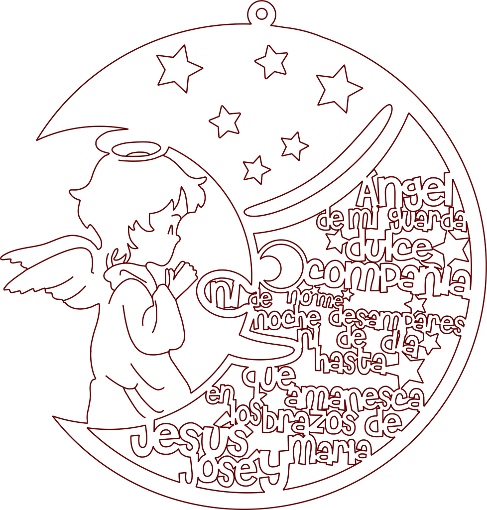 Esfera «Ángel de mi guarda» — vector para corte CNC