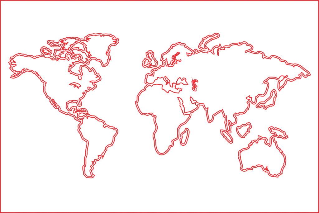 Mapamundi de doble borde — vector para corte CNC
