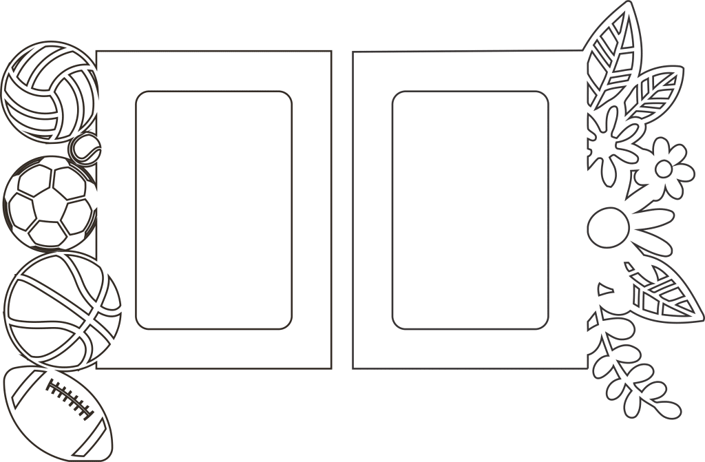 Dúo de portarretratos — vector para corte CNC