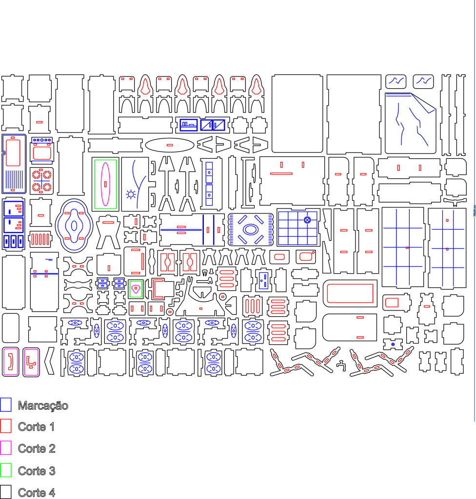Set de mobiliario de casa — vector para corte CNC