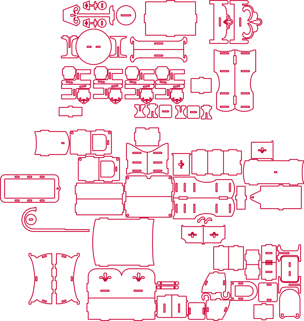 Muebles para casa de muñecas 3 — vector para corte CNC