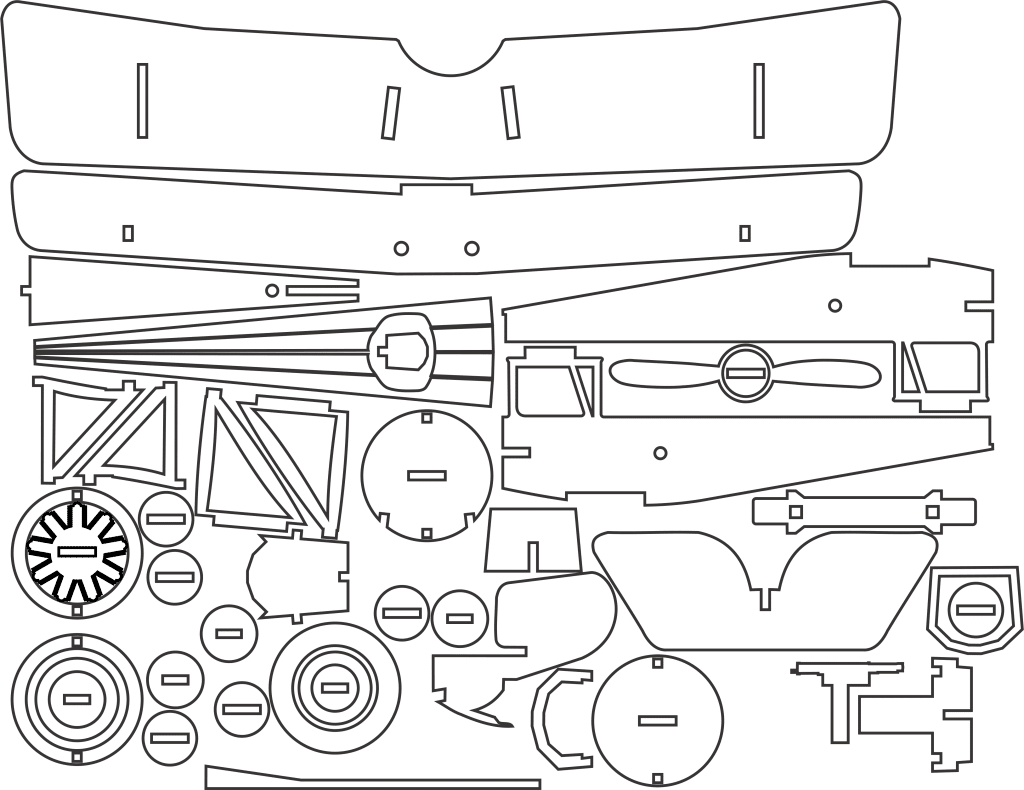 Avioneta armable — vector para corte CNC