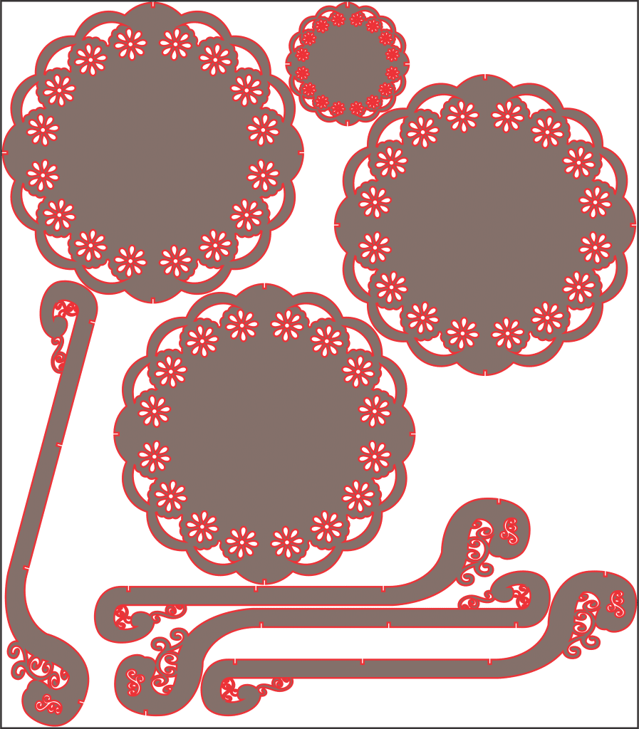 Base de tres niveles — vector para corte CNC