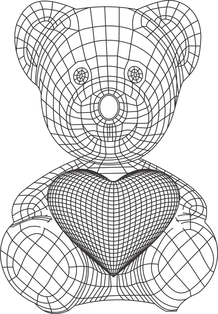 Oso con corazón — vector para corte CNC