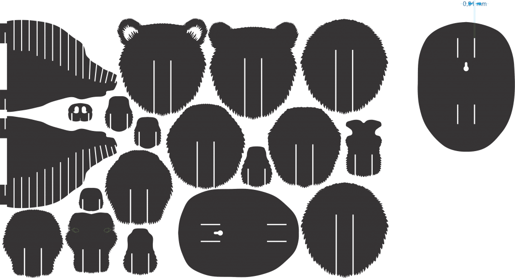 Oso armable — vector para corte CNC