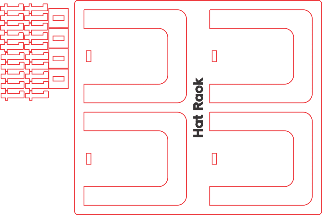 Percha para gorra — vector para corte CNC
