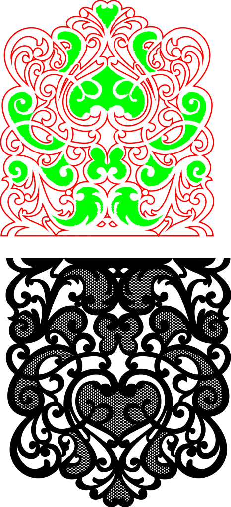 Plantilla calada de espirales — vector para corte CNC