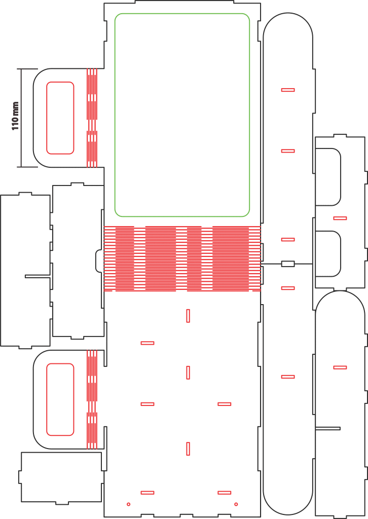 Caja transportadora — vector para corte CNC