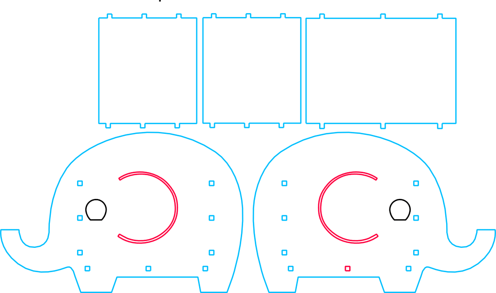 Portacelular de elefante — vector para corte CNC