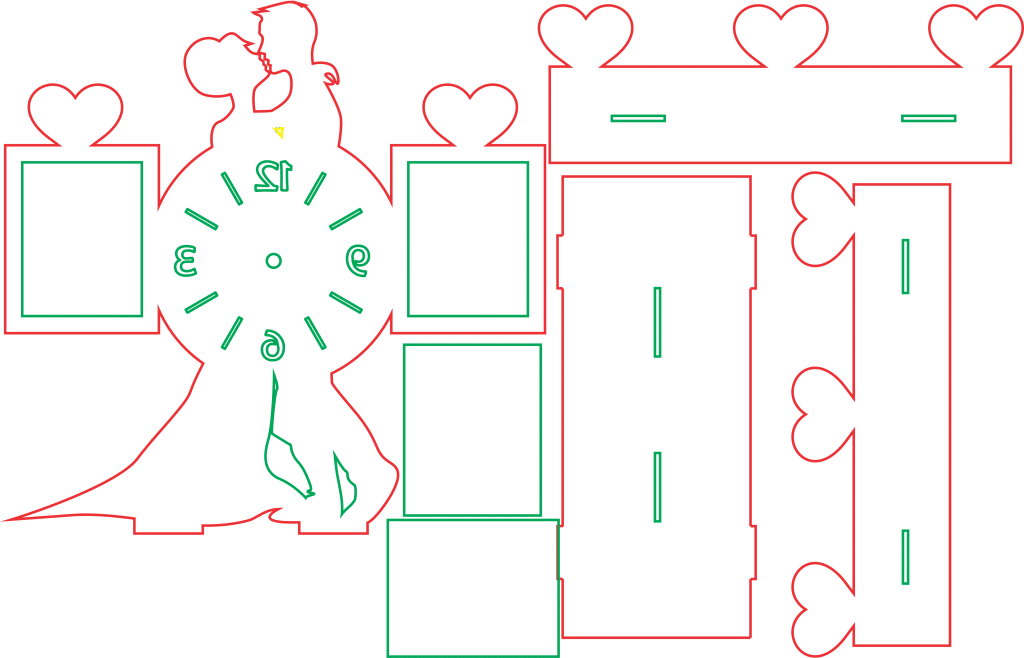 Reloj/ Portarratratos — vector para corte CNC
