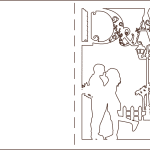 Tarjeta "Enamorados en el parque" - Vector descarganle para corte CNC y grabado laser gratis | Stanser
