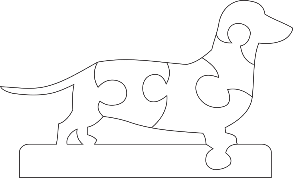 Rompecabezas «Perro» 6 — vector para corte CNC