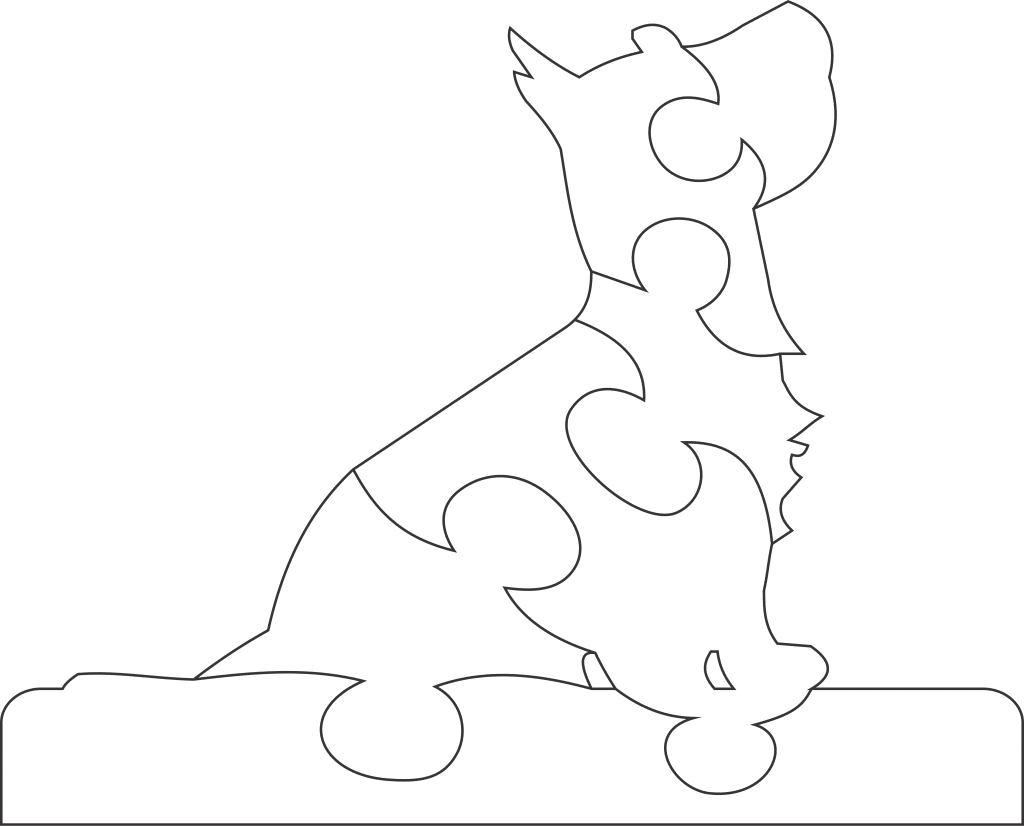 Rompecabezas «Perro» 5 — vector para corte CNC