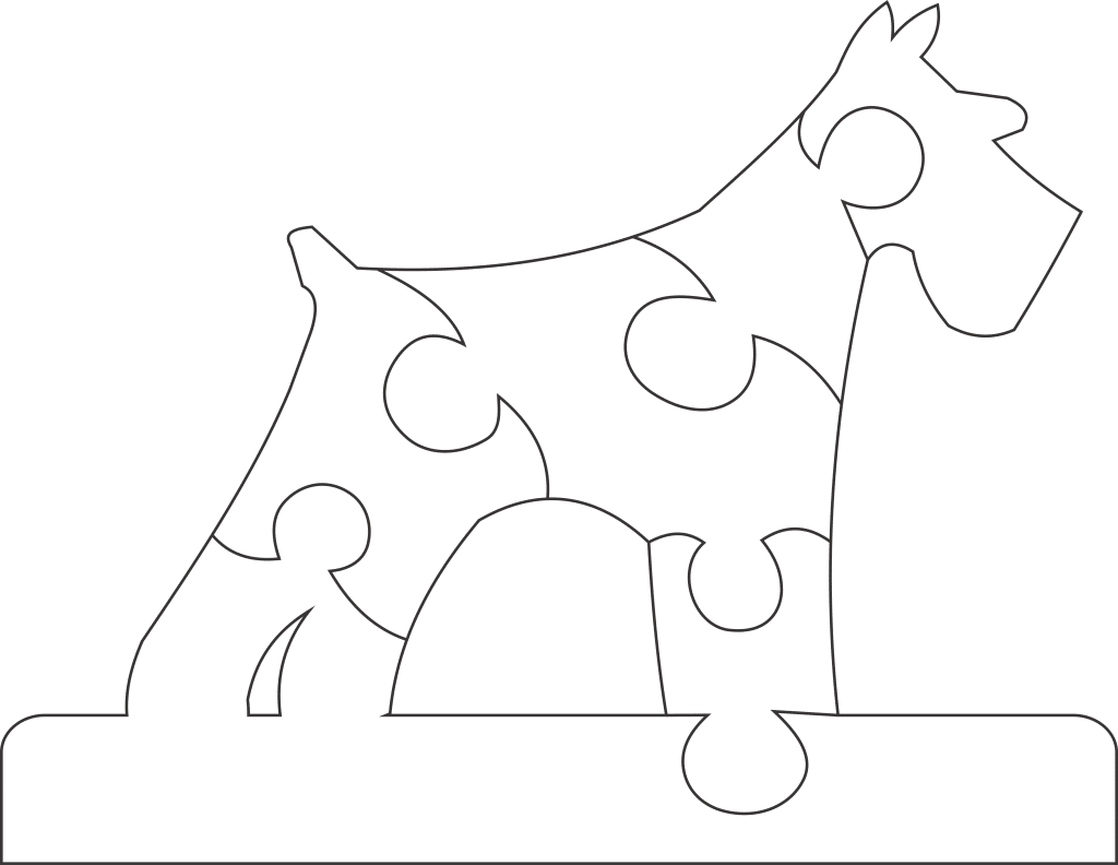 Rompecabezas «Perro» 4 — vector para corte CNC