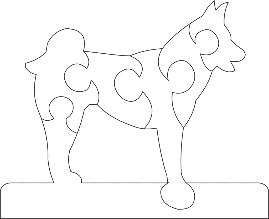 Rompecabezas «Perro» 3 — vector para corte CNC