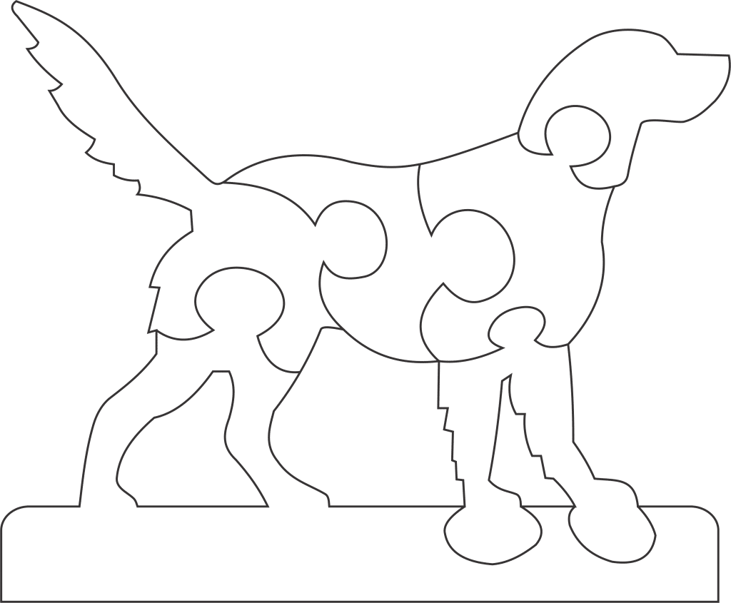 Rompecabezas «Perro» 2 — vector para corte CNC