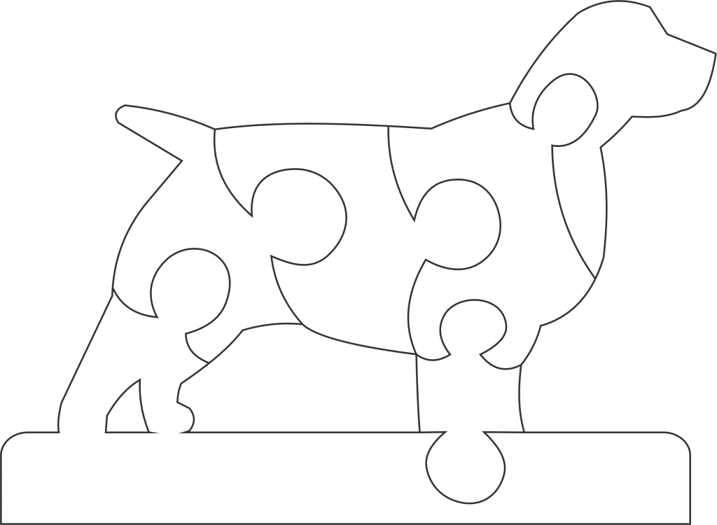 Rompecabezas «Perro» — vector para corte CNC
