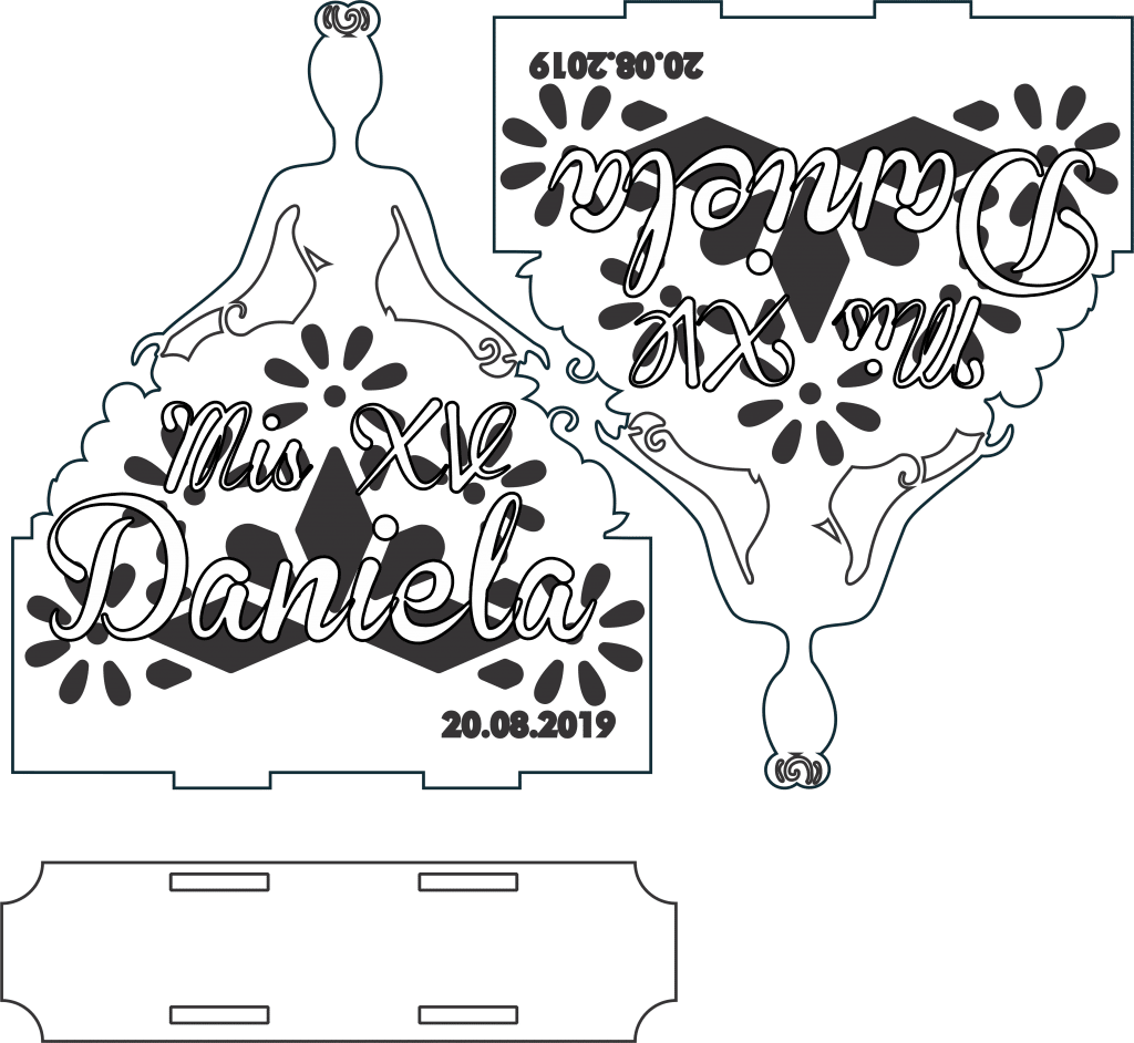 Servilletero XV años — vector para corte CNC