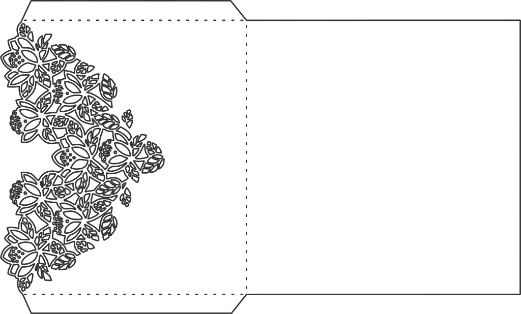 Sobre floral rectangular — vector para corte CNC