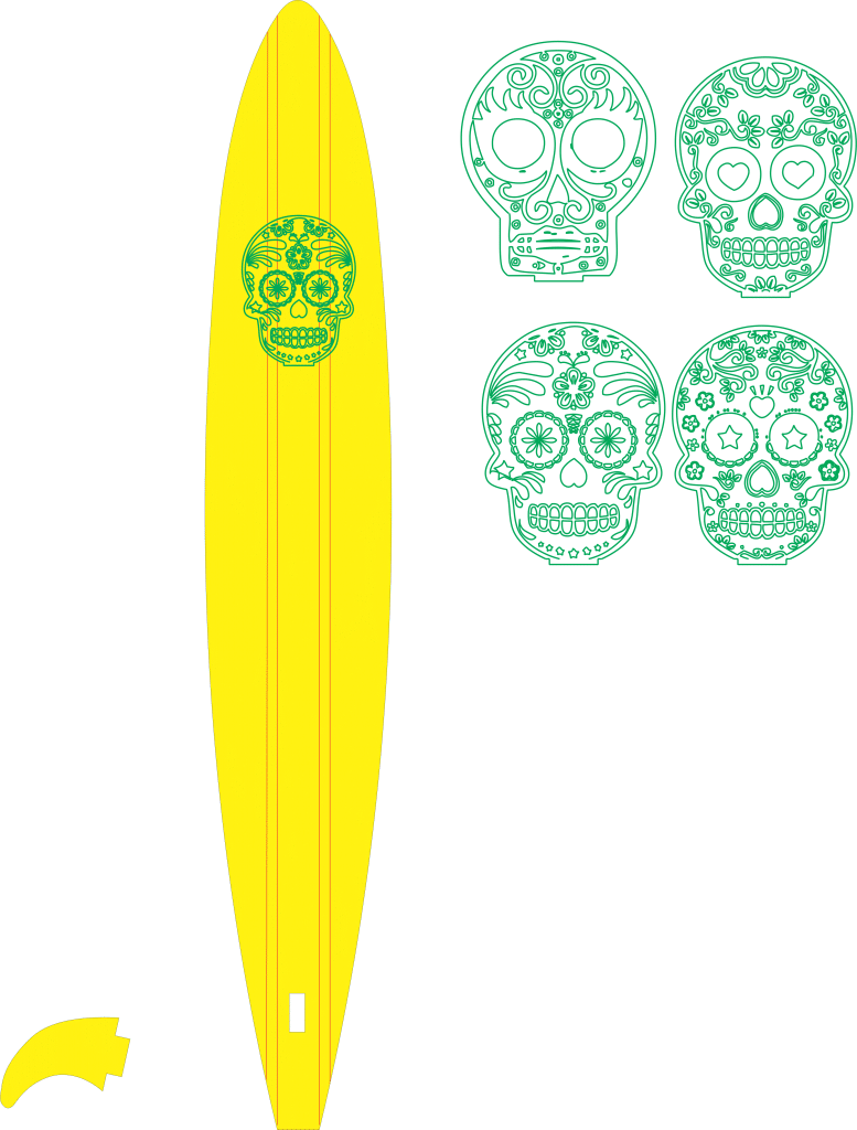 Tabla de surf — vector para corte CNC