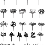 Decoraciones para pastelería (Toppers)7 - Vector descarganle para corte CNC y grabado laser gratis | Stanser