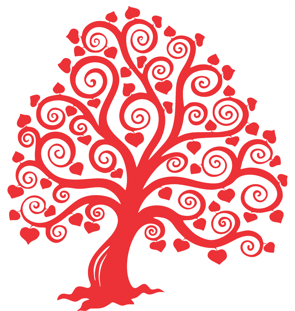 Árbol «Hojas y espirales» — vector para corte CNC
