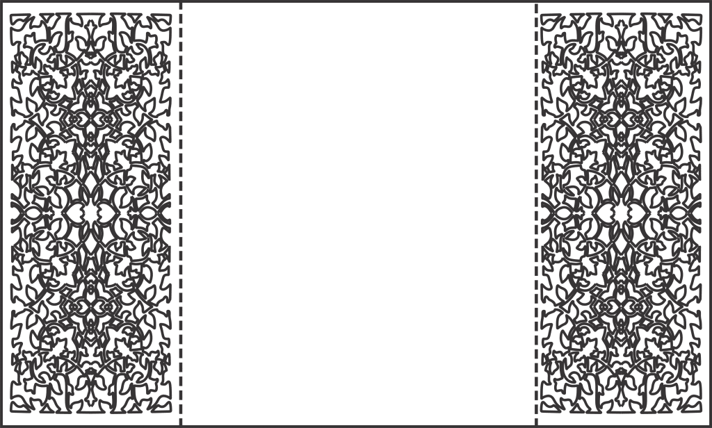 Invitación de tres paneles — vector para corte CNC
