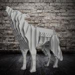 Lobo tridimensional aullando - Vector descarganle para corte CNC y grabado laser gratis | Stanser