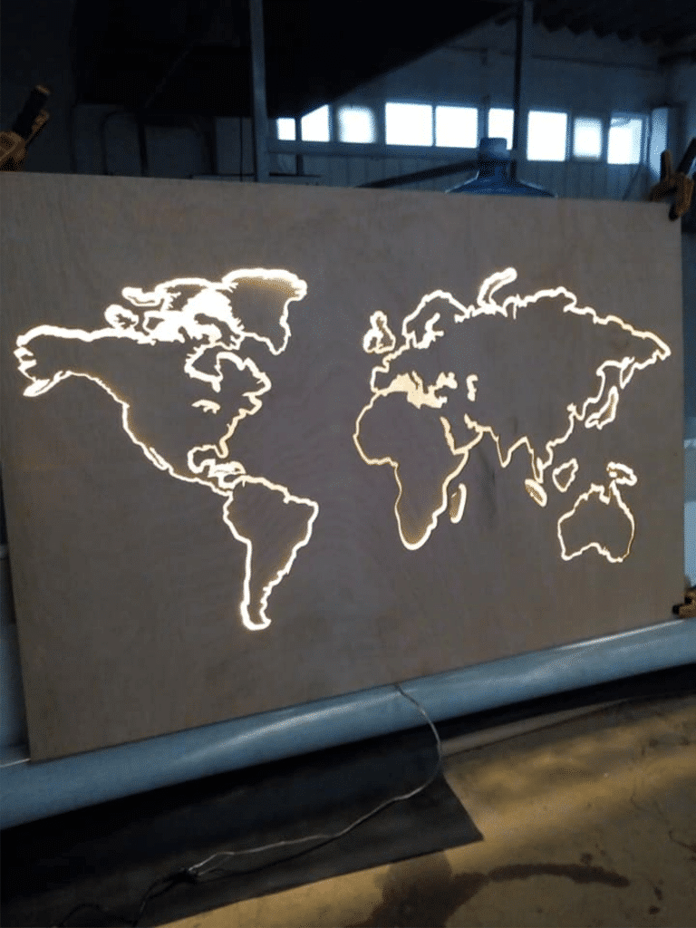 Mapa del mundo — vector para corte CNC