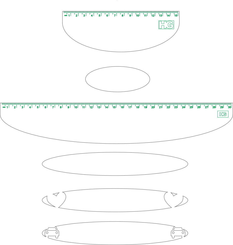 Par de reglas — vector para corte CNC