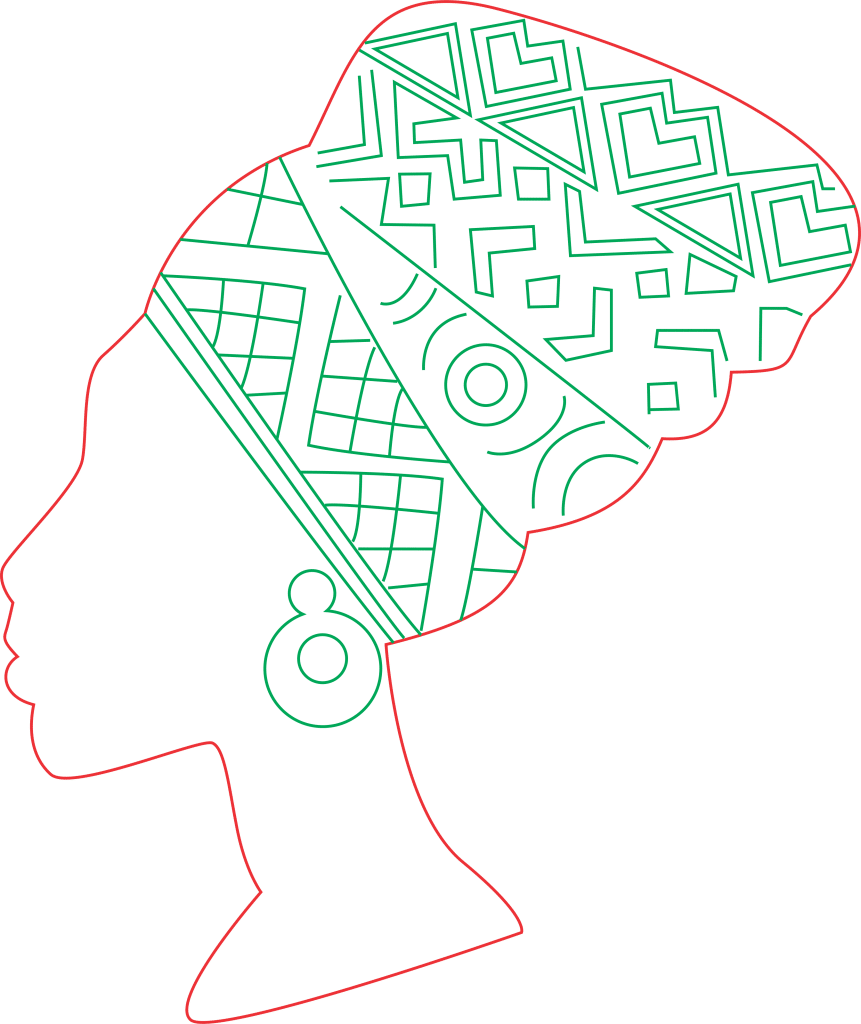 Perfil de mujer africana — vector para corte CNC