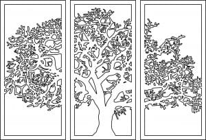 Árbol en 3 cuadros