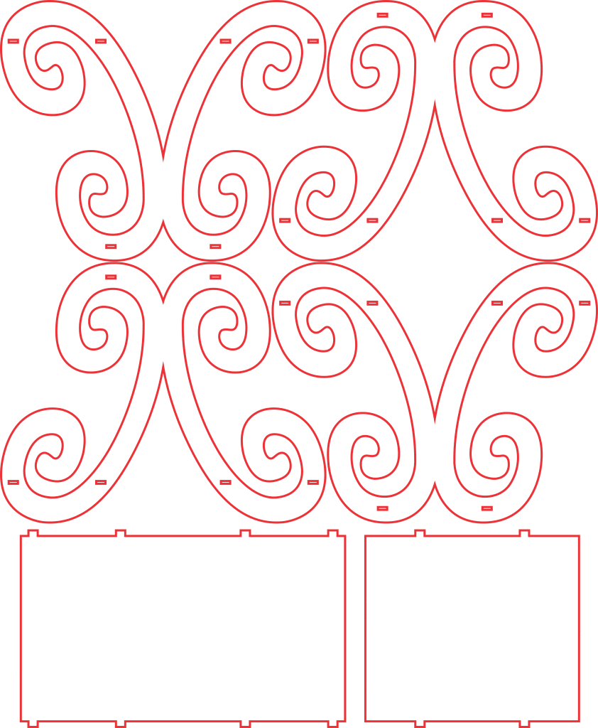 Base ondeada — vector para corte CNC