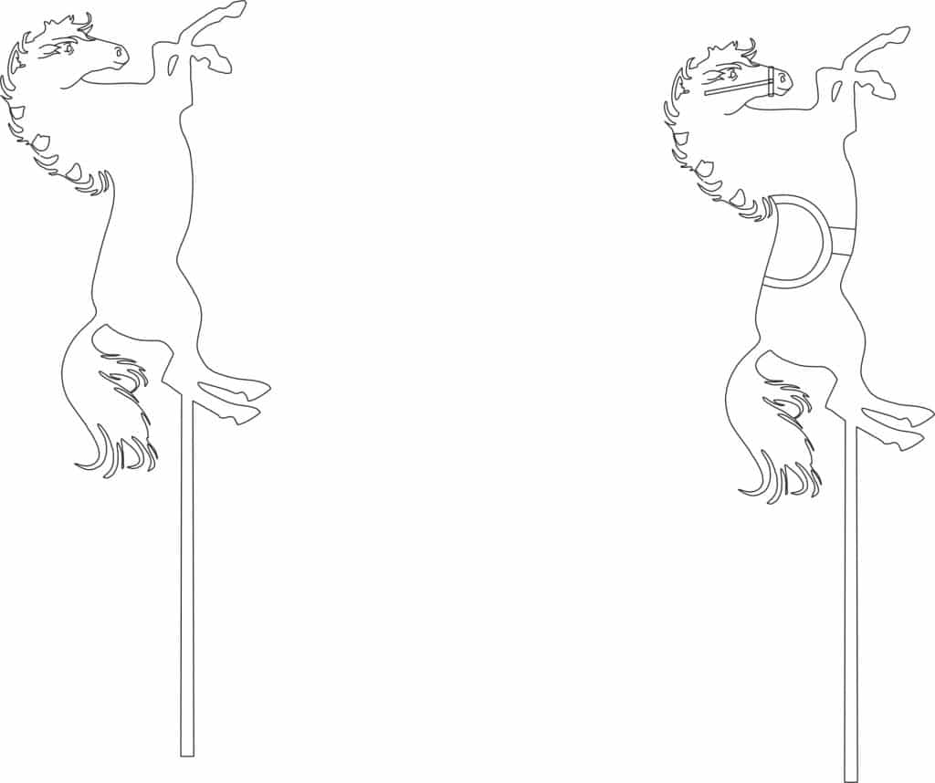 Caballo con extensión — vector para corte CNC