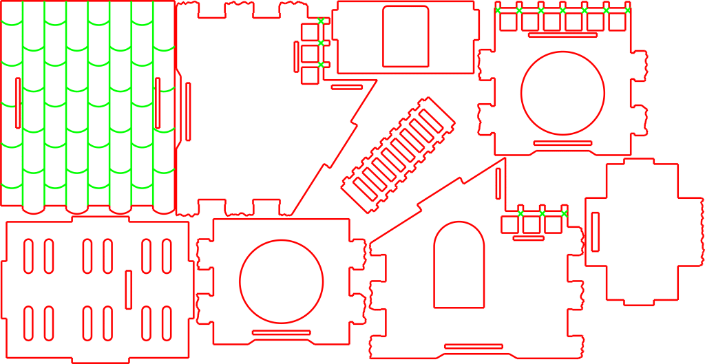 Casa con tejado — vector para corte CNC