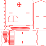 Casa de dos pisos con escalera - Vector descarganle para corte CNC y grabado laser gratis | Stanser