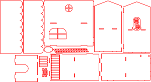 Casa de dos pisos con escalera