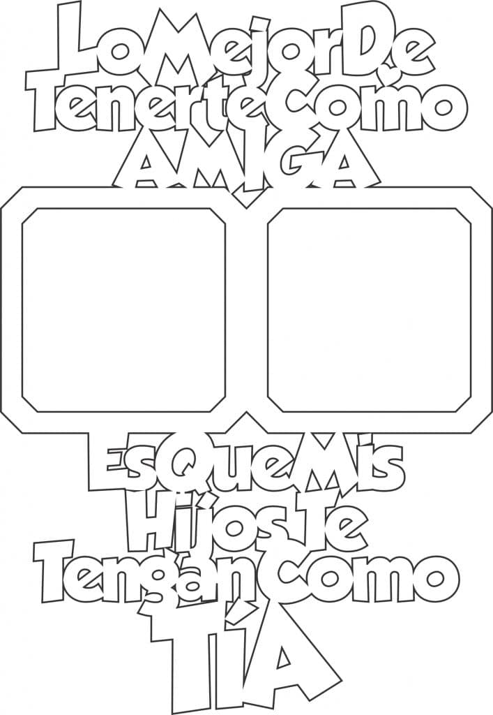 Portarretratos «Amiga-Tía» — vector para corte CNC