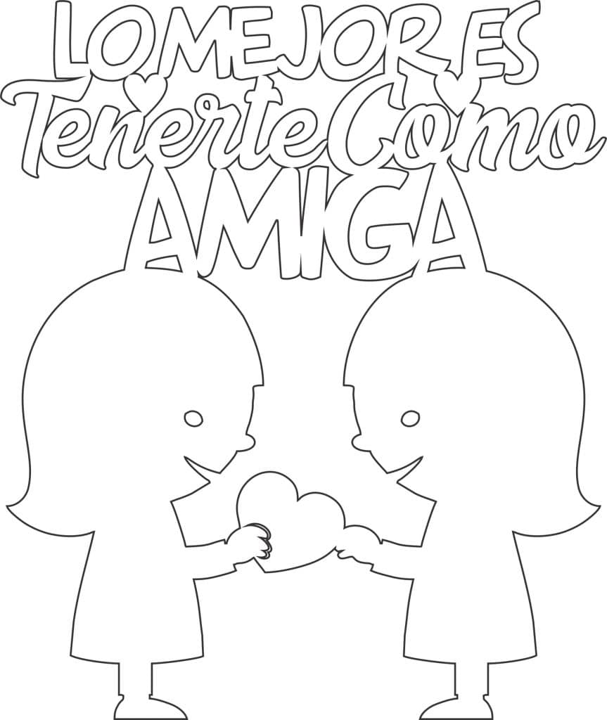 Par de amigas — vector para corte CNC