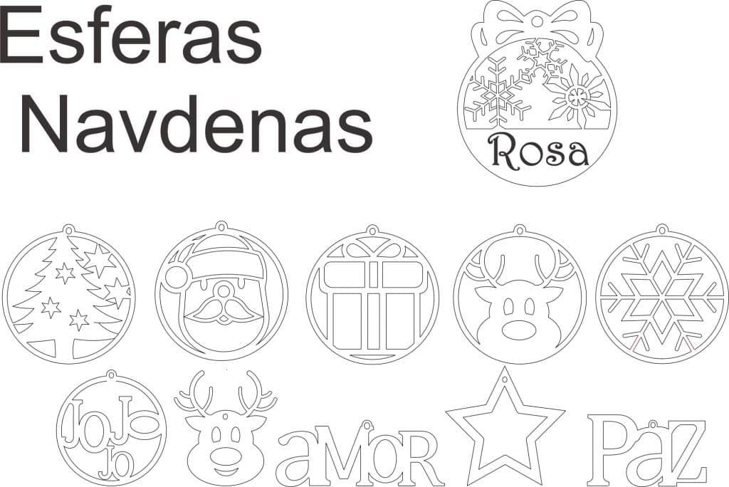 Esferas navideñas 5 — vector para corte CNC