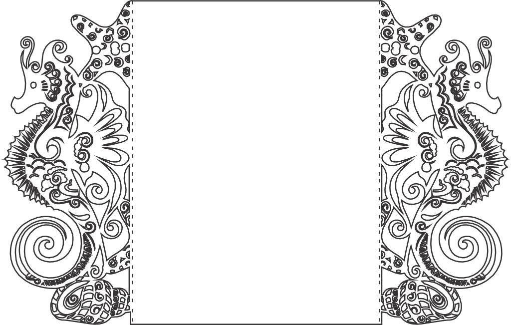 Invitación «Caballito de mar» — vector para corte CNC