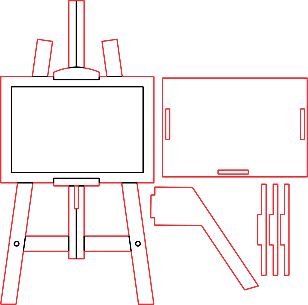 Portarretrato en caballete — vector para corte CNC