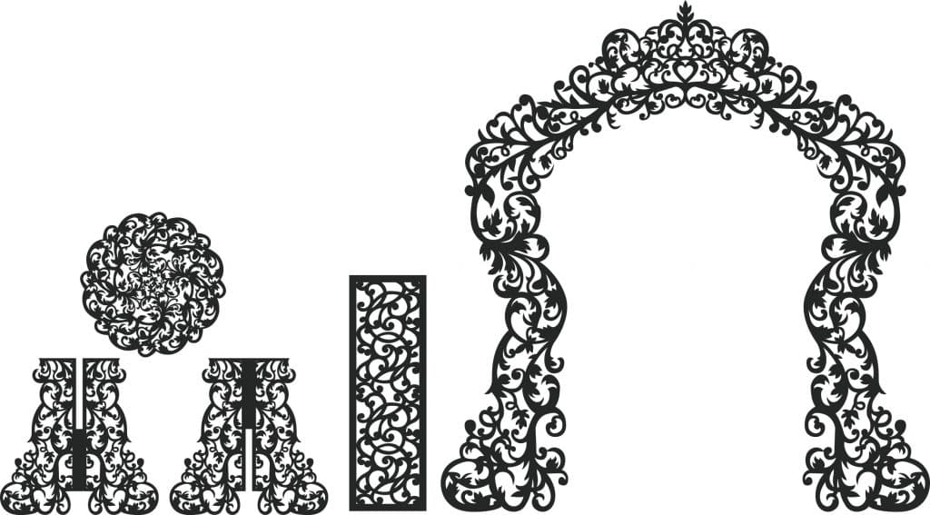 Arco para ceremonia «Boda» — vector para corte CNC