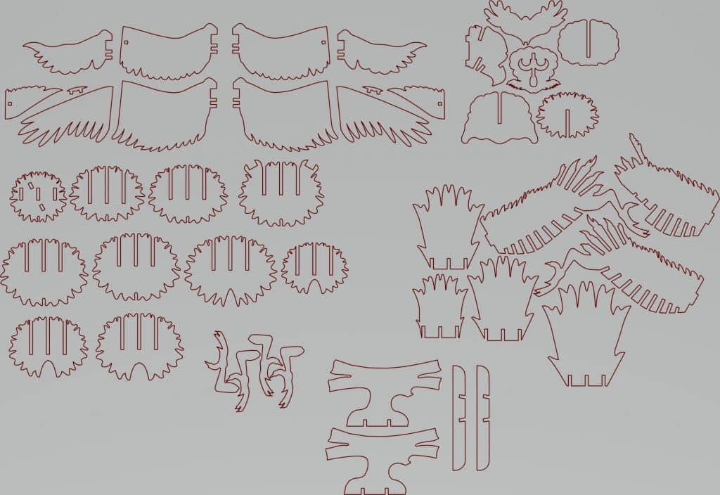 Ave tridimensional — vector para corte CNC
