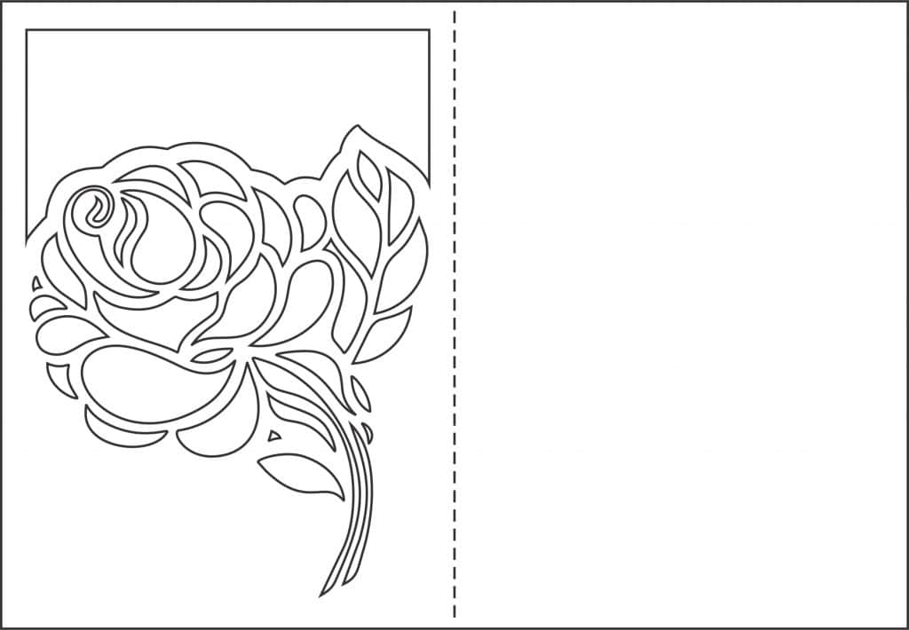 Invitación «Rosa» — vector para corte CNC