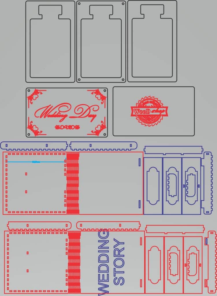 Cajas para boda — vector para corte CNC