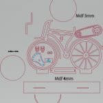 Bicicleta con base - Vector descarganle para corte CNC y grabado laser gratis | Stanser