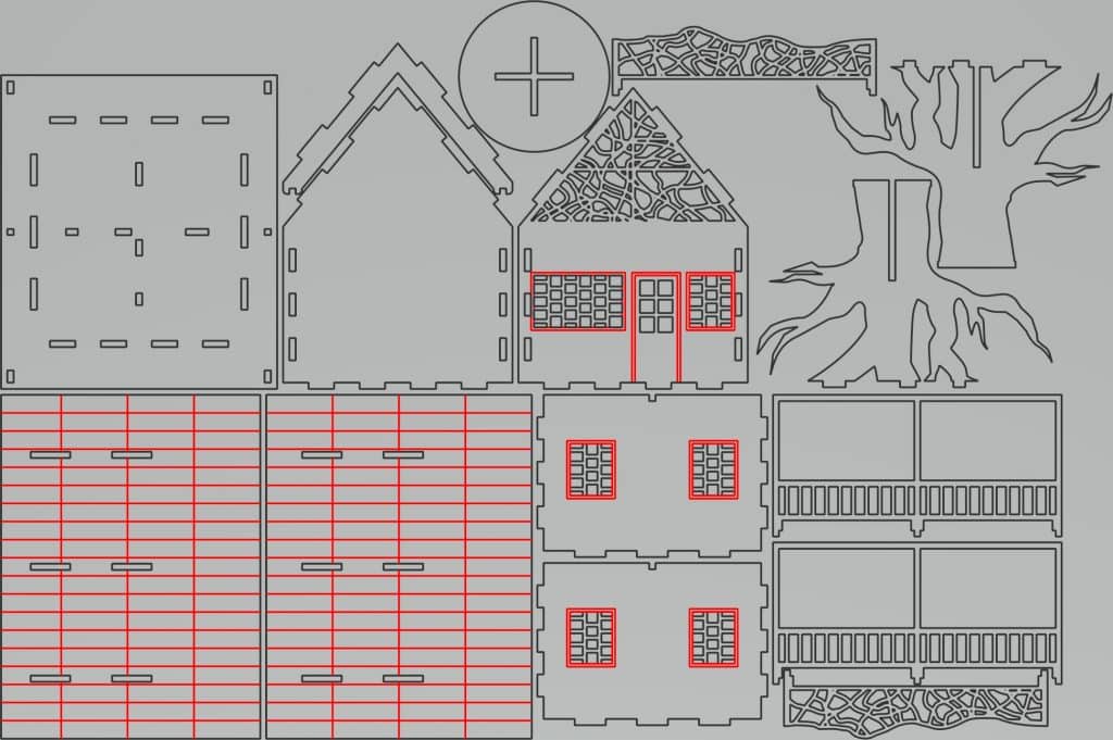 Casa del árbol — vector para corte CNC